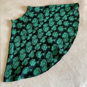 Green Brocade Jacquard Skirt